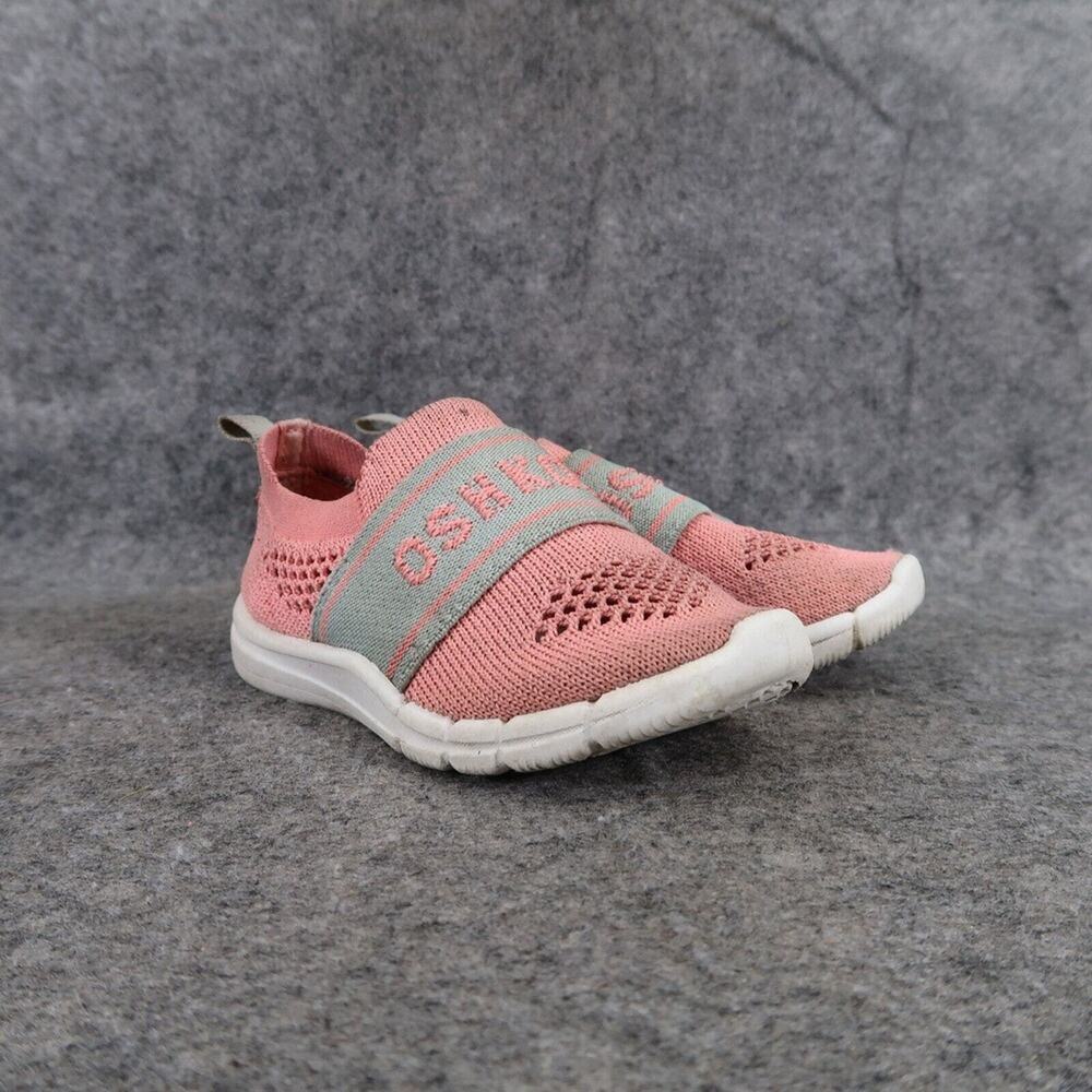 Oshkosh B'gosh Shoes Baby Toddler 6 Slip On Sneaker Knit Stretch Pink Grey Kids